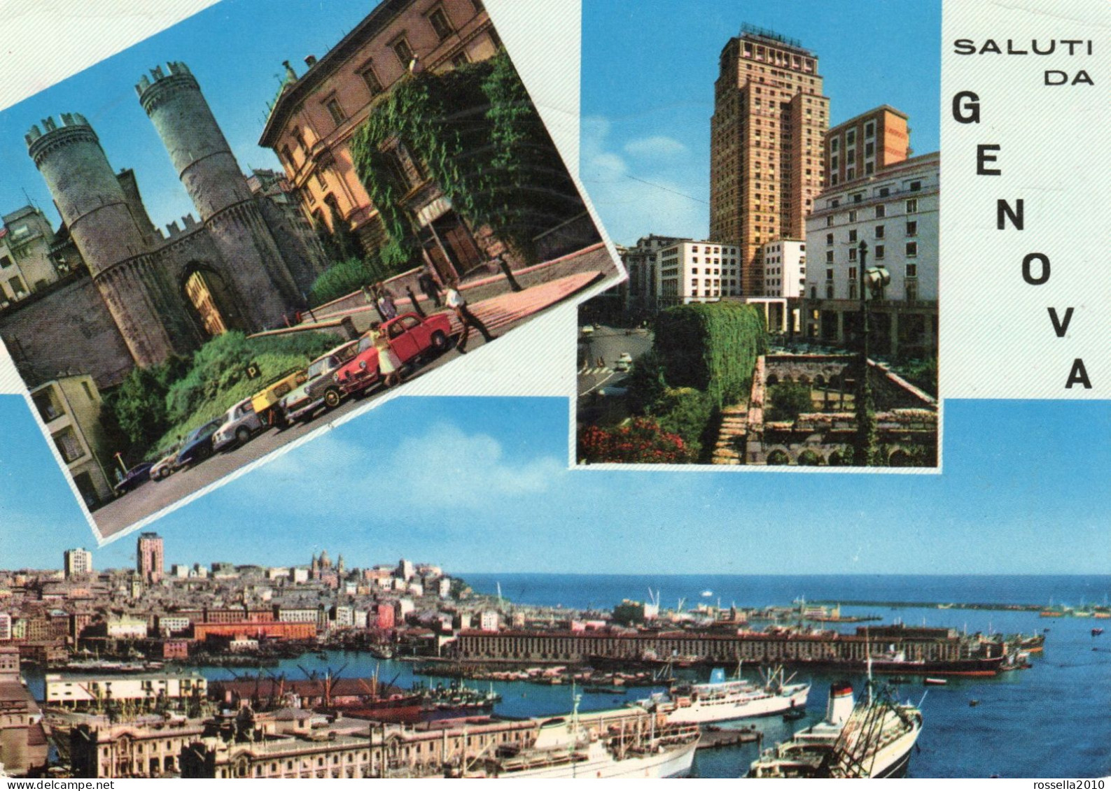 CARTOLINA 1963 ITALIA GENOVA SALUTI VEDUTINE Italy Postcard ITALIEN Ansichtskarten - Souvenir De...