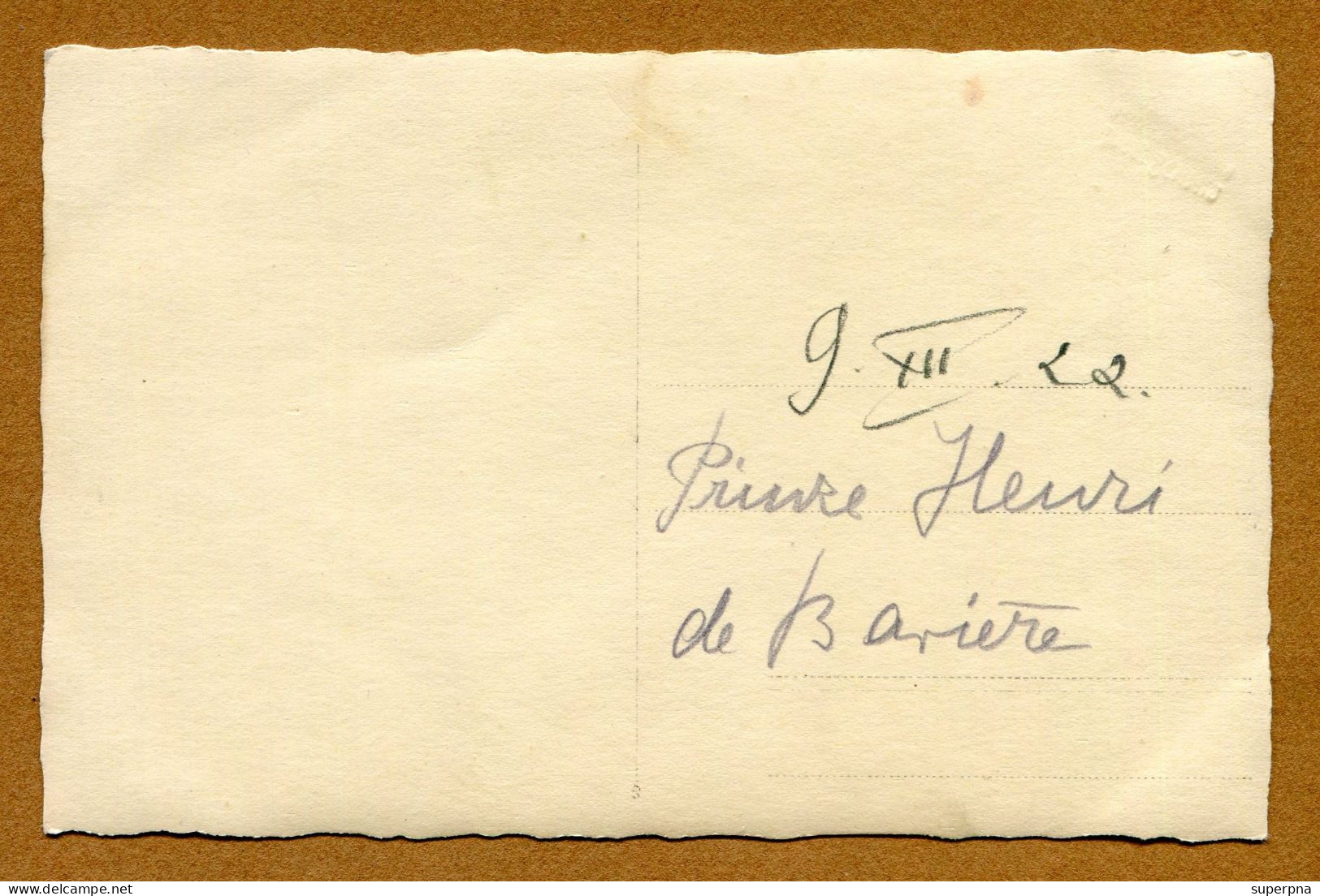 " PRINZ HEINRICH VON BAYERN "  Carte Photo 9 XII 1922 - Familia Real
