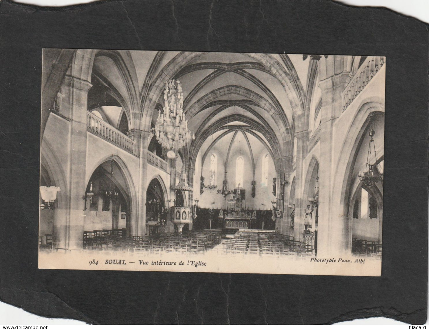 128703        Francia,     Soual,   Vue   Interieure  De L"Eglise,   VG   1913 - Castres