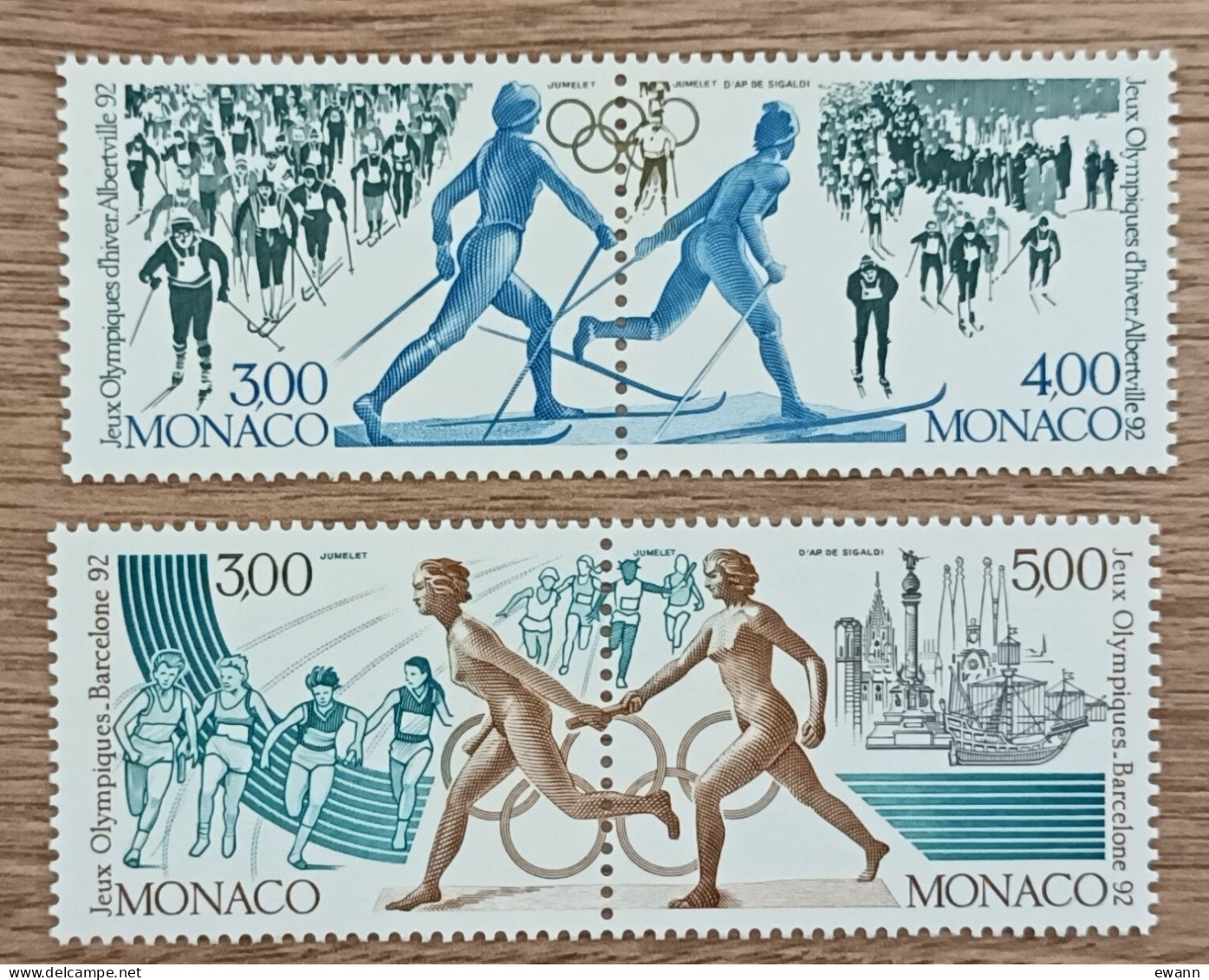 Monaco - YT N°1770 à 1773 - Jeux Olympiques D'hiver à Albertville Et D'été à Barcelone - 1991 - Neuf - Nuevos