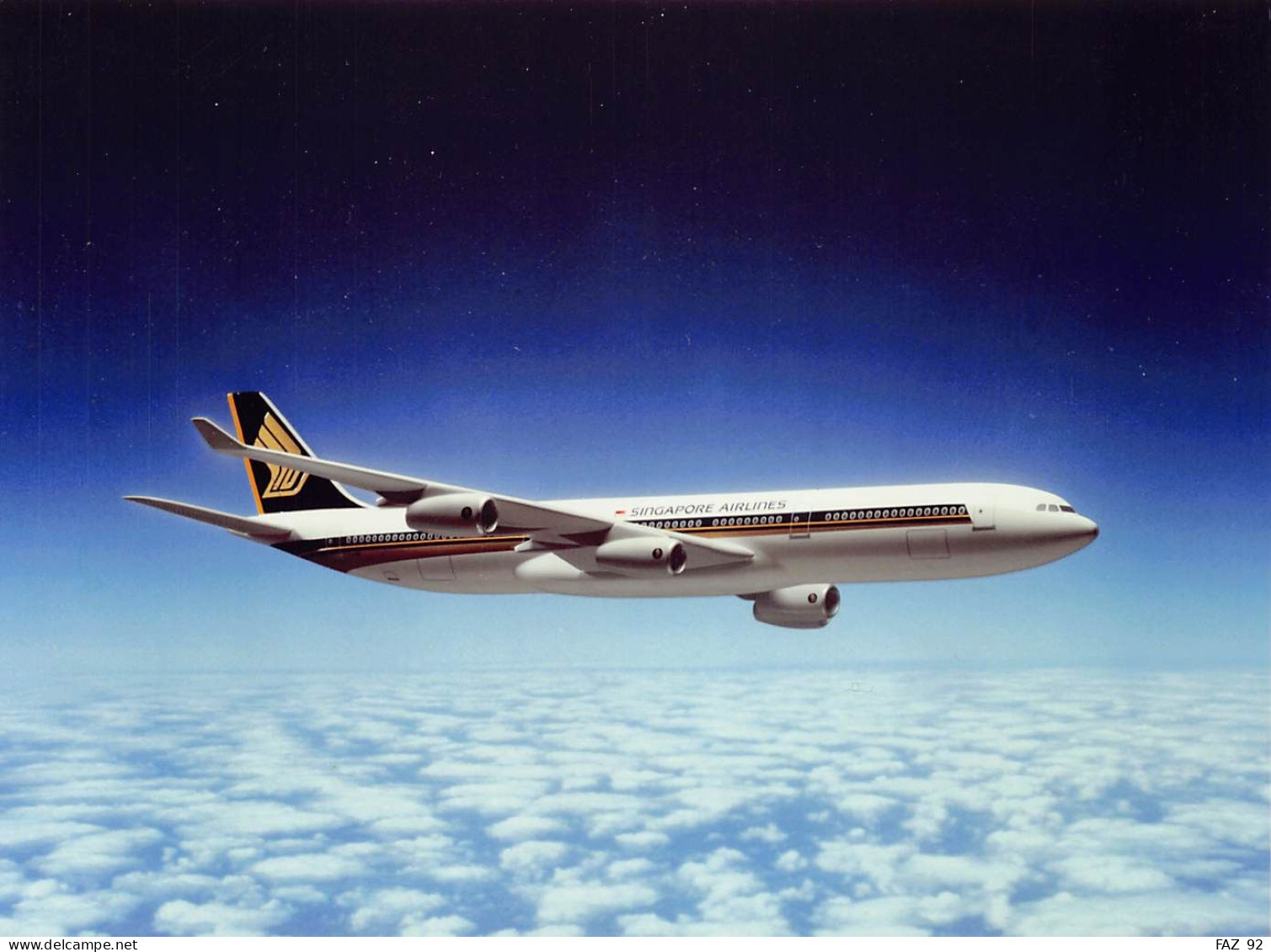 Airbus A340 In Singapore Airlines Colours - +/- 180 X 130 Mm. - Photo Presse Originale - Aviation