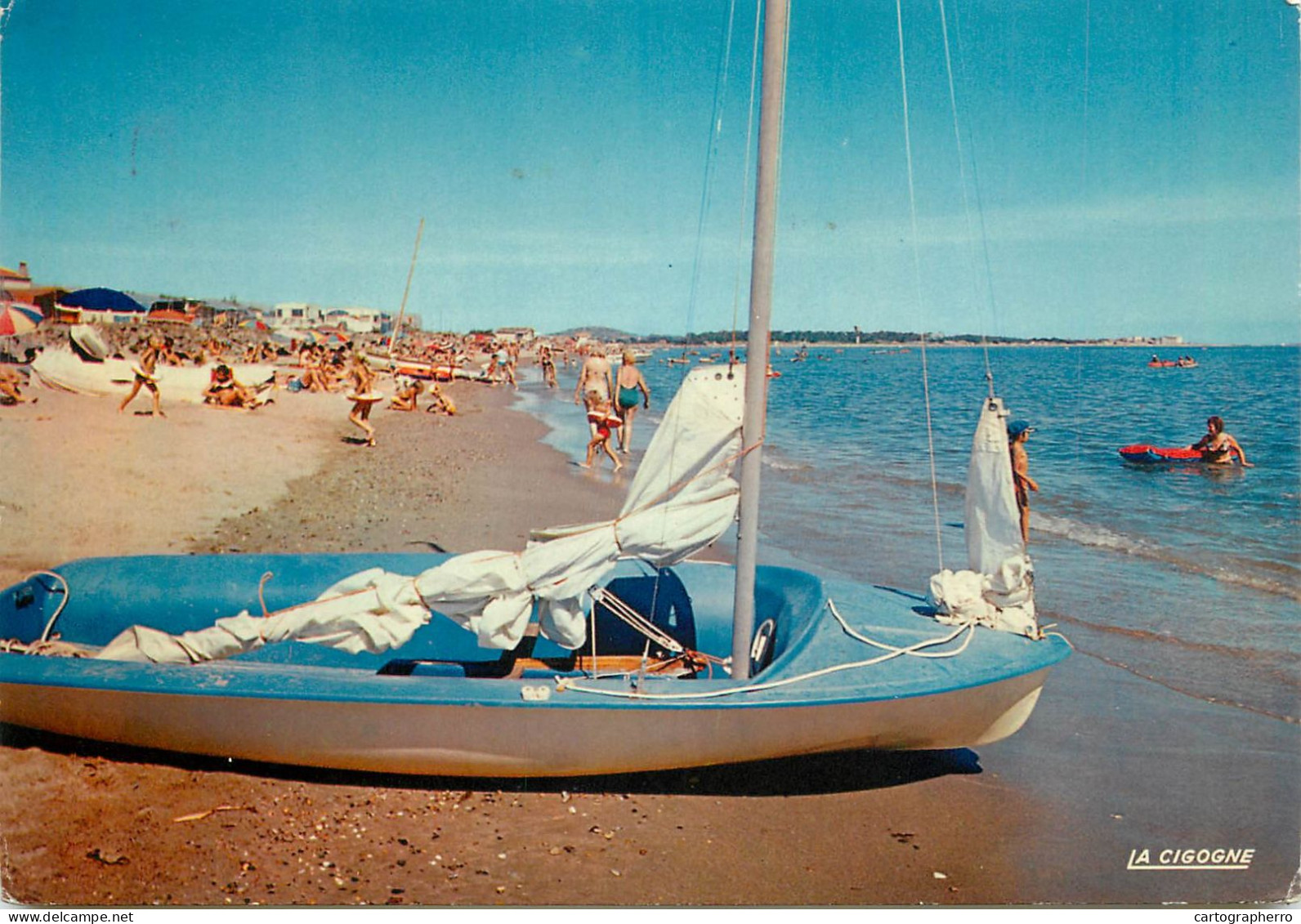 Navigation Sailing Vessels & Boats Themed Postcard Herault Vias Sur Mer 1975 - Zeilboten