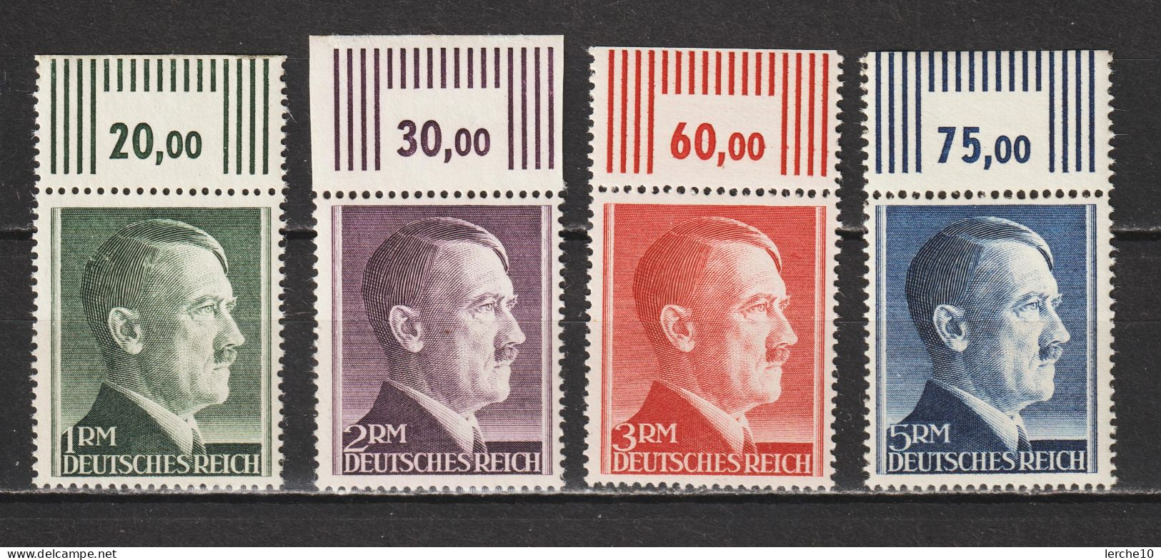 MiNr. 799-802 B ** Oberrand, Adolf Hitler 1-5 Mark - Nuovi