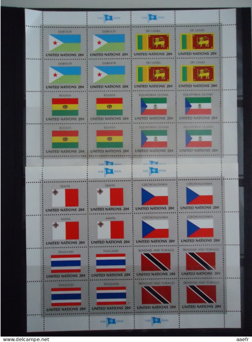 Nations Unies 1980/89 - Drapeaux Des états Membres - Série Complète De 40 Feuilles MNH/NSG - Collections (with Albums)