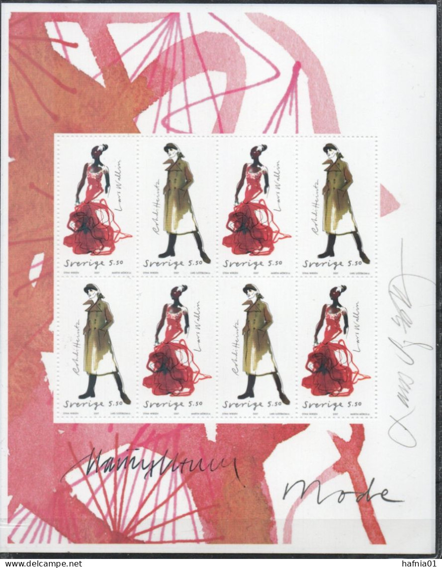 Martin Mörck. Sweden 2007. Swedish Fashion. Souvenir Sheet. Michel 2601, 2607. MNH. Signed. - Blocks & Sheetlets