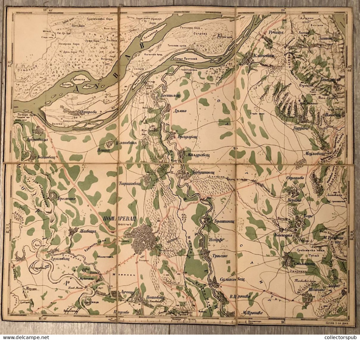 SERBIA  Požarevac Old MAP 40*35 Cm 1910-15. Ca. - Zonder Classificatie