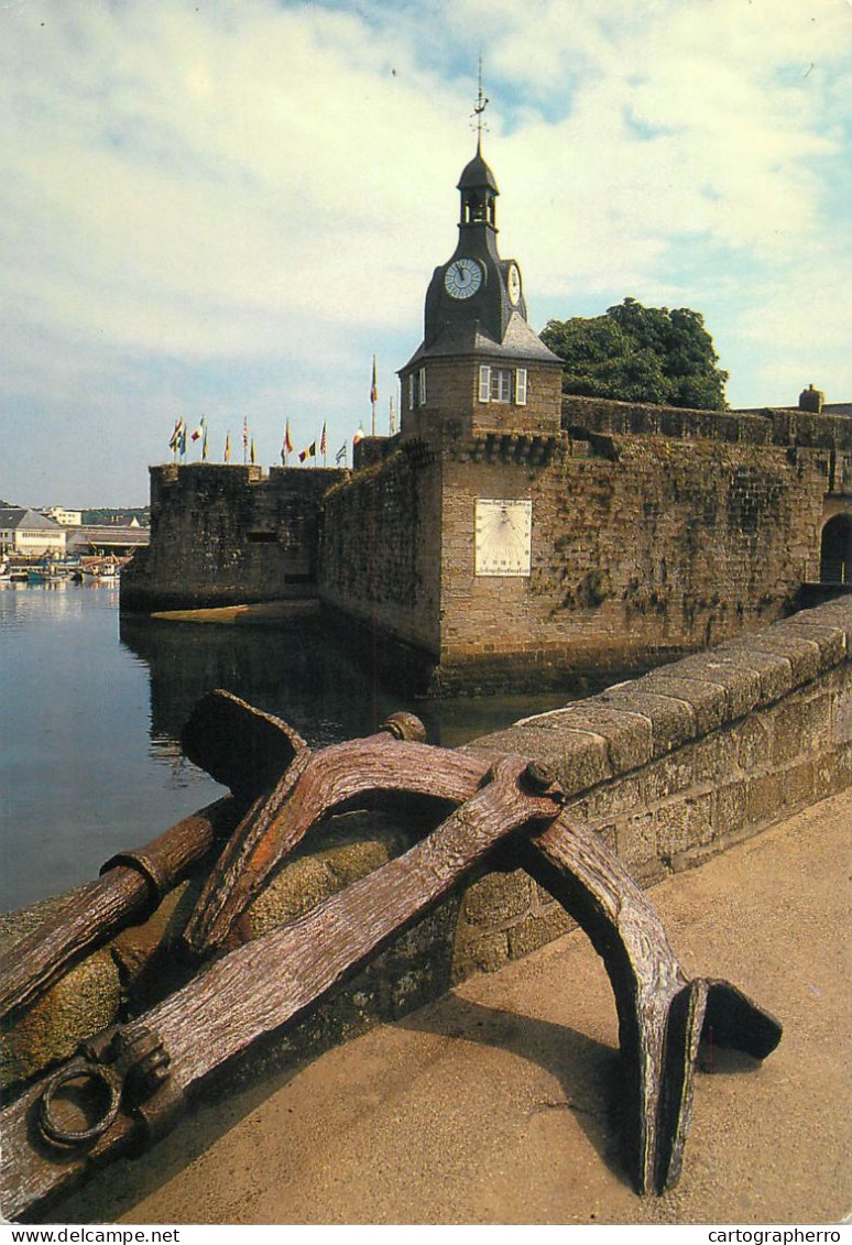 Navigation Sailing Vessels & Boats Themed Postcard Finistere Walled City - Zeilboten