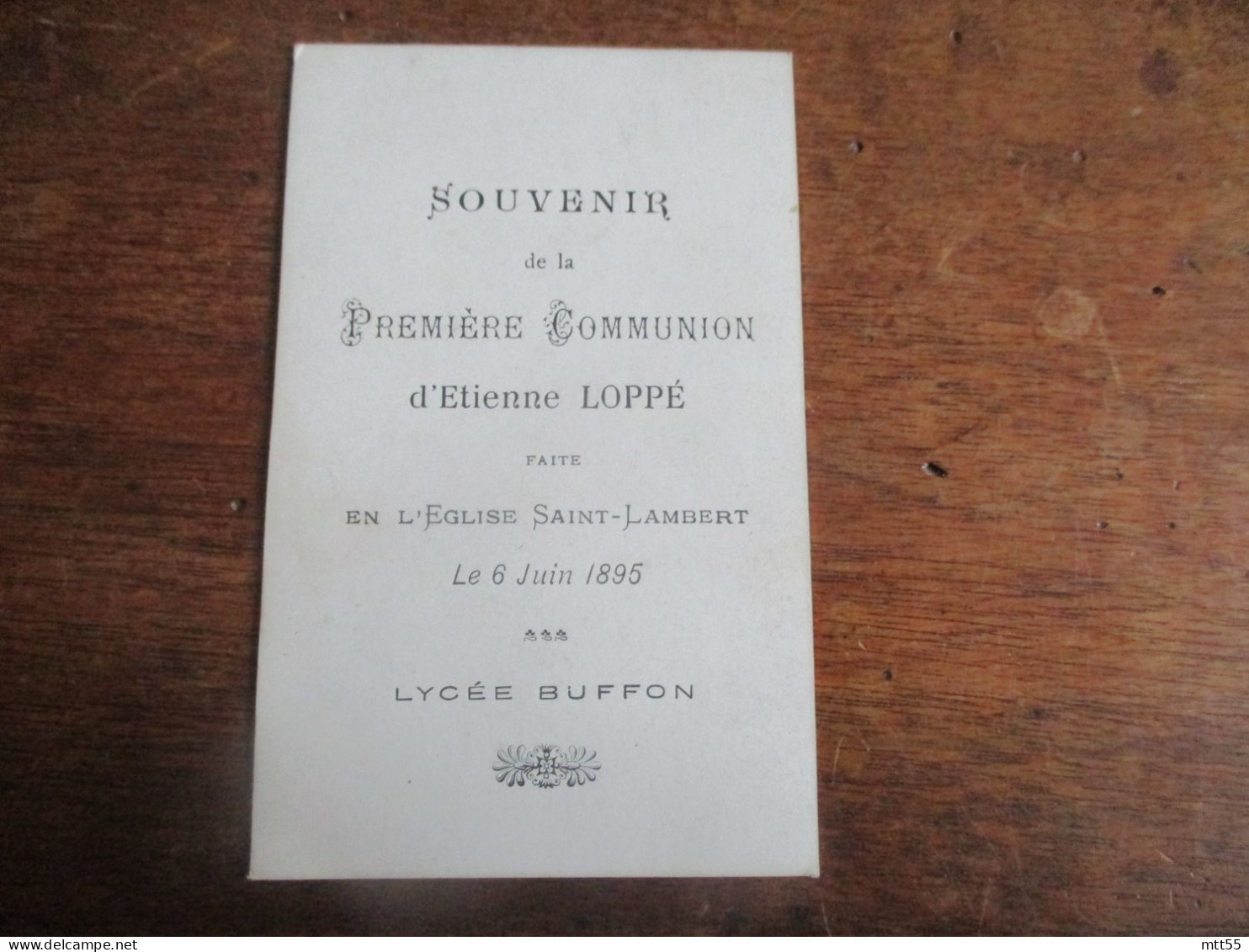 LYCEE BUFFON 1895  ETIENNE LOPPE IMAGE PIEUSE HOLLY CARD - Devotion Images