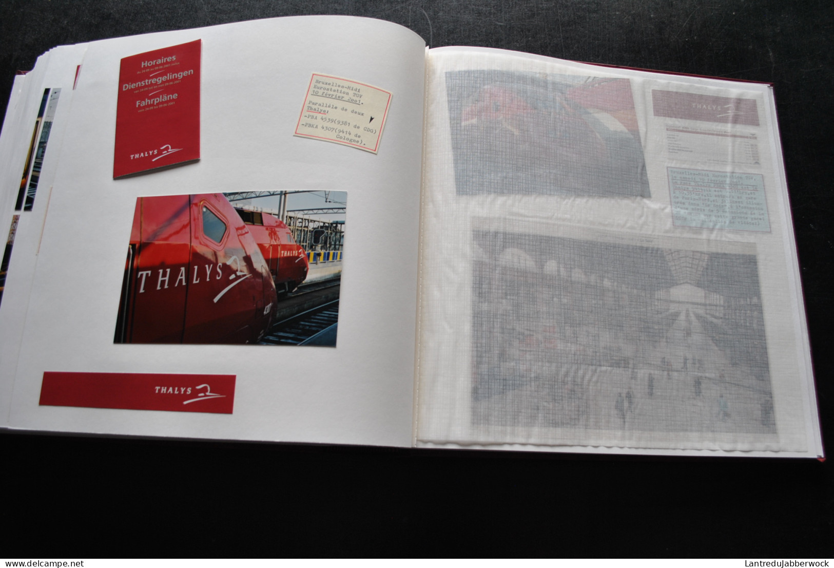 Album photo 28 TGV Thalys Entièrement consacré à l'Eurostation TGV de Bruxelles Midi Janvier et février 2001