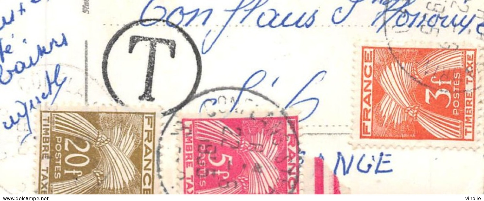 MO-24-392 :  CARTE POSTALE TAXEE AVEC TROIS TIMBRES DIFFERENTS - 1960-.... Briefe & Dokumente