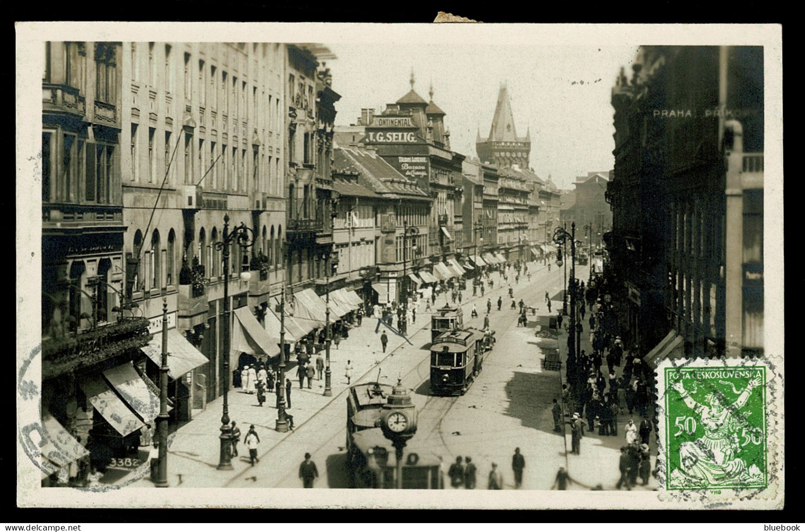 Ref 1644 - 1923 Prag Praha Postcard - To France With Postage Due - Czechoslovakia Czech Rep - Brieven En Documenten