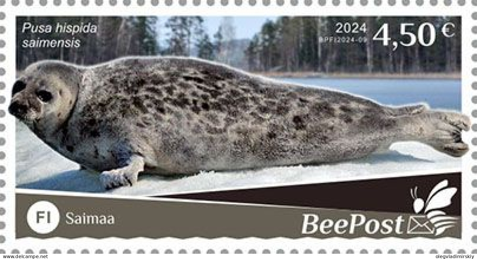 Finland 2024 Water Fauna Seal Saimaan Norppa National Parks Europa BeePost Stamp MNH - Andere & Zonder Classificatie