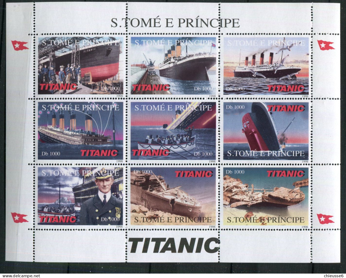 St Thomas Et Prince ** N° 1775 à 1792 En 2 Feuillets (ref. Michel) Paquebot "Le Titanic" - Sao Tome En Principe