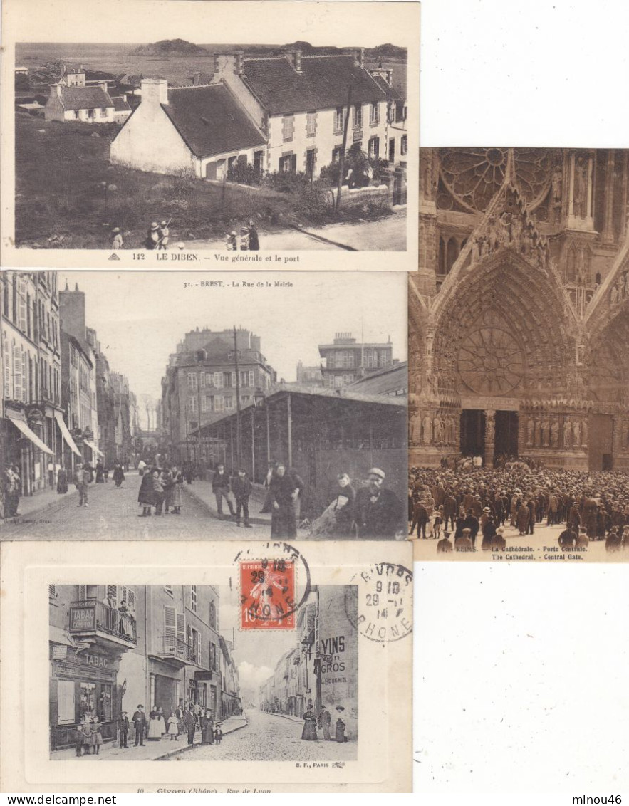 LOT 2 DE 1000 CPA DE FRANCE.TOUTES REGIONS .AVEC DES ANIMEES. B.ETAT GENERAL .PETIT PRIX. VOIR SCANS ET DESC. - 500 Postales Min.