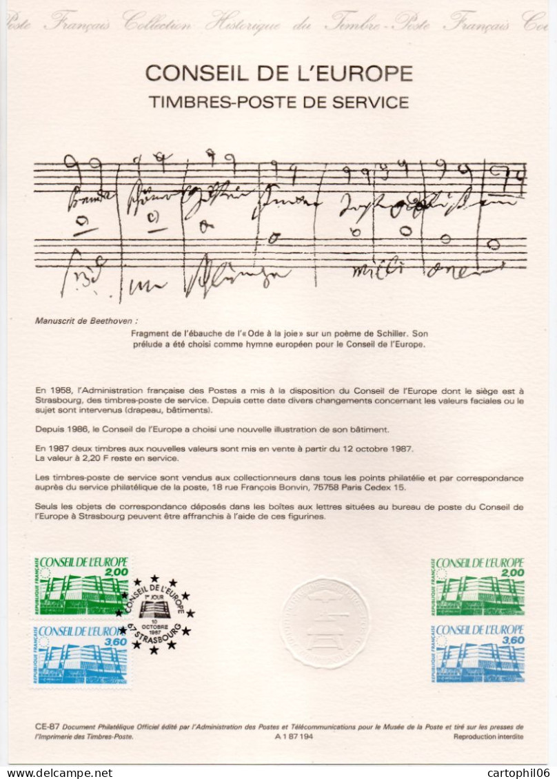 - Document Premier Jour CONSEIL DE L'EUROPE - STRASBOURG 10.10.1987 - - European Community