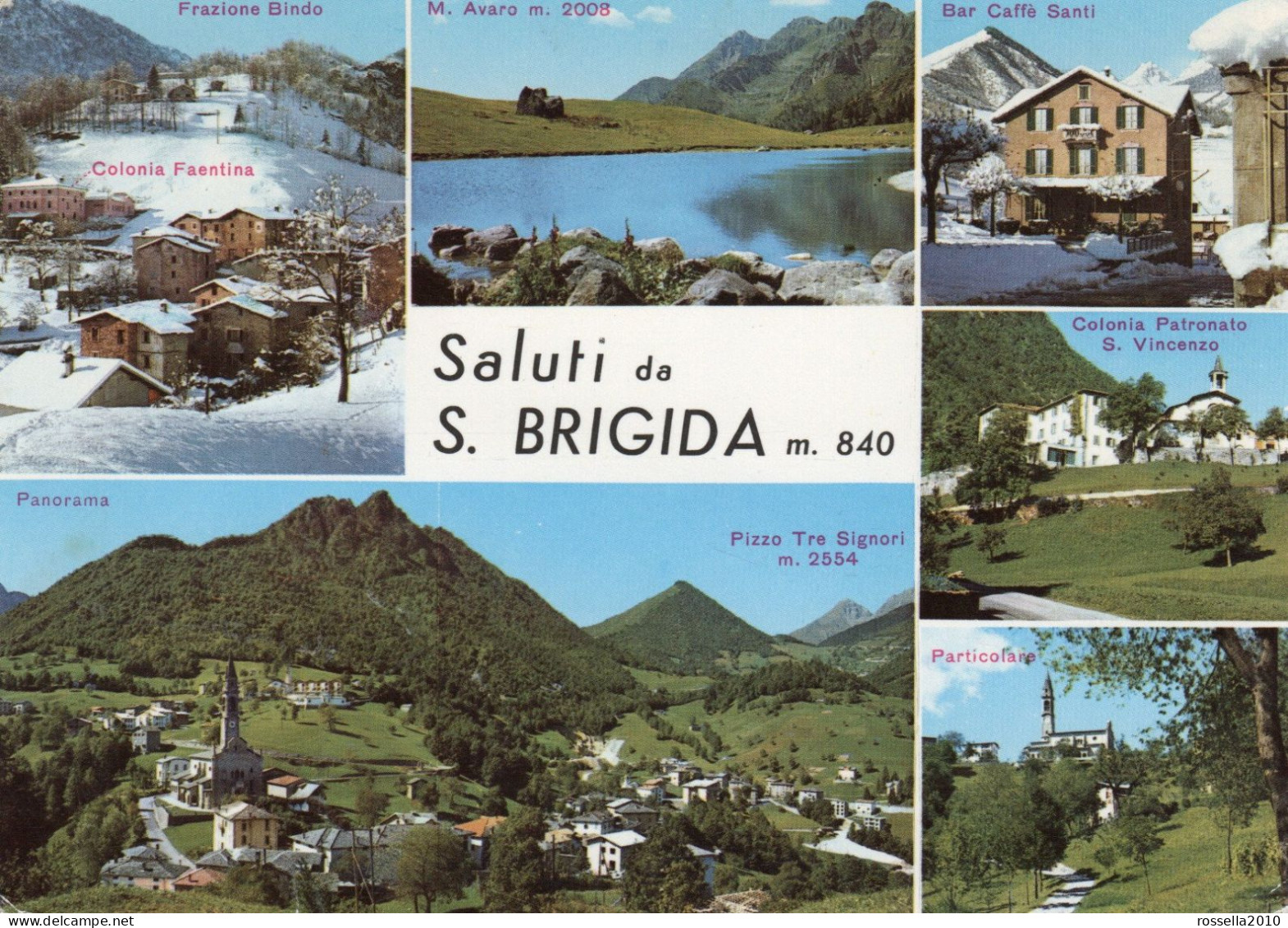 CARTOLINA 1968  ITALIA BERGAMO SANTA BRIGIDA SALUTI VEDUTINE Italy Postcard ITALIEN Ansichtskarten - Souvenir De...