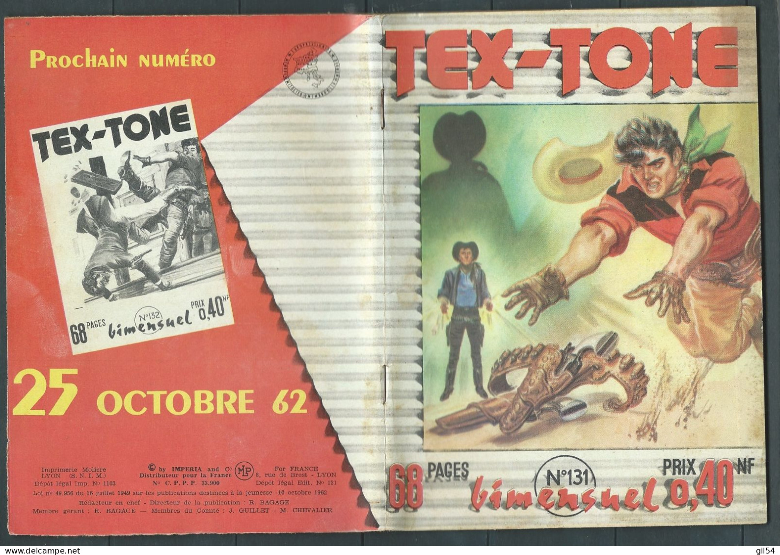 Tex-Tone  N° 131 - Bimensuel  " La Terrible Chevauchée  " - D.L.  10 Octobre 1962 - Tex0604 - Kleinformat