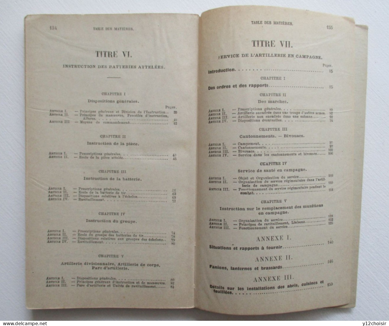 LIVRE 1910 1914 MINISTERE DE LA GUERRE REGLEMENT PROVISOIRE ARTILLERIE DE CAMPAGNE COMBAT BATTERIES ATTELEES  LAVAUZELLE - 1914-18