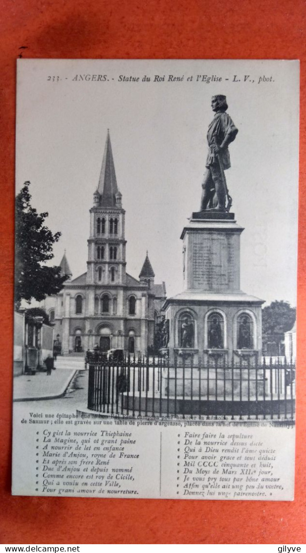 CPA (49) Angers. Statue Du Roi René Et L'église.  Animation.  (7A.n°050) - Angers