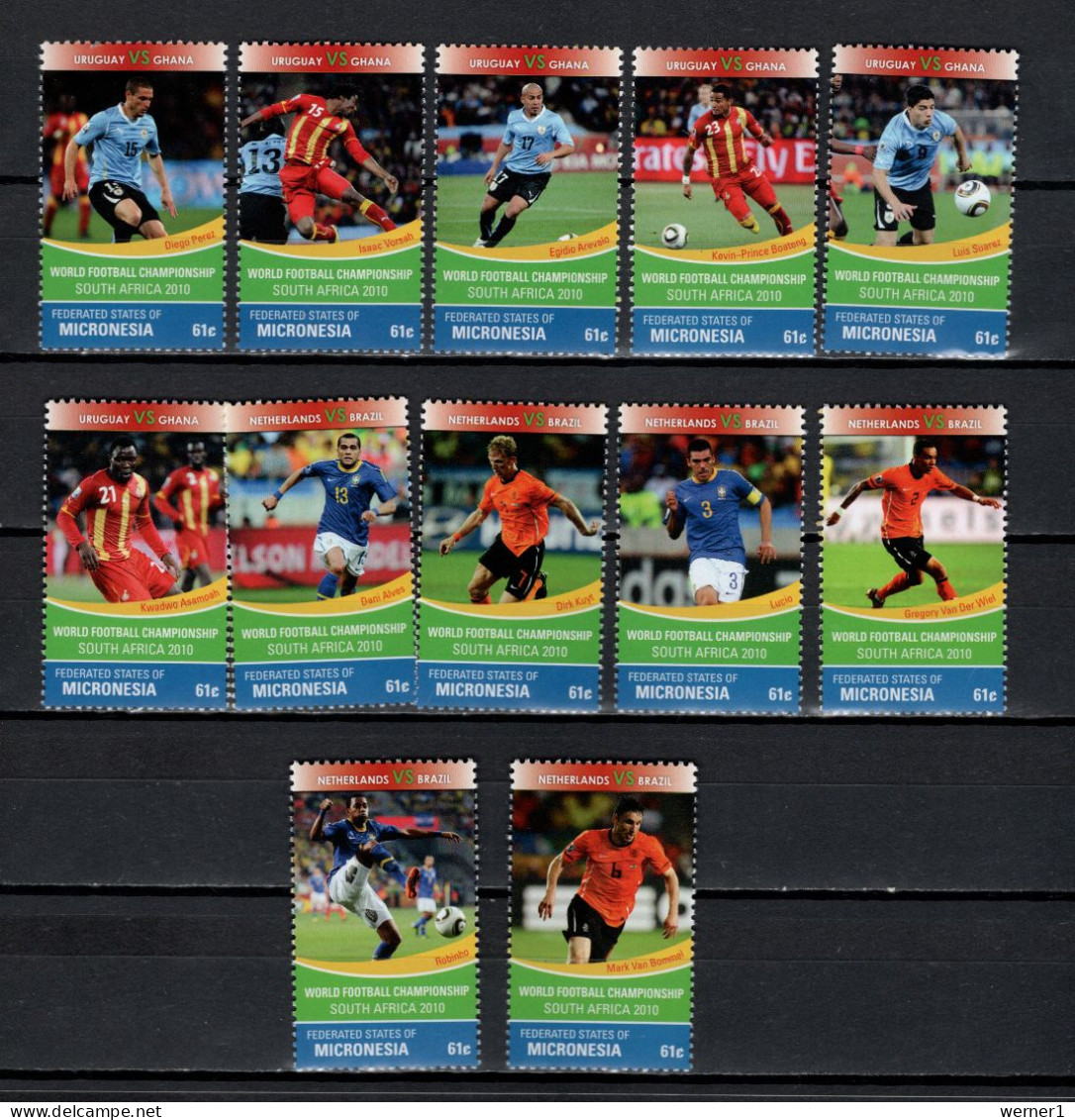 Micronesia 2010 Football Soccer World Cup Set Of 12 MNH - 2010 – South Africa