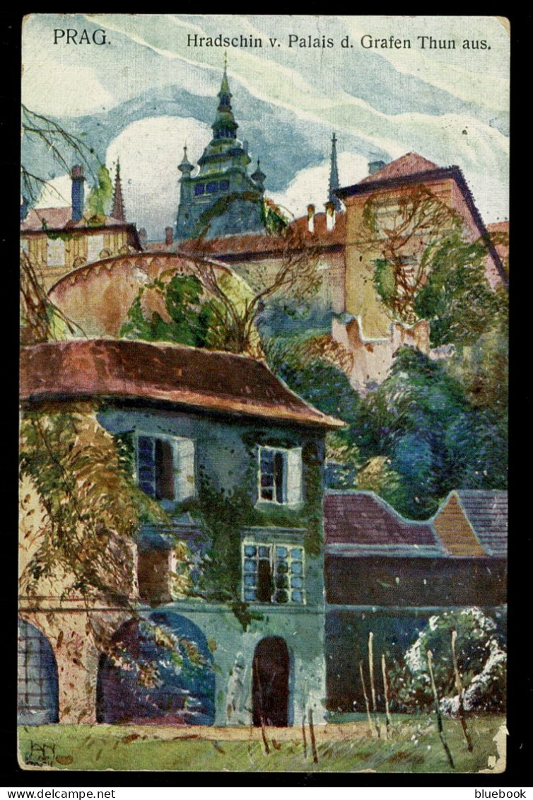 Ref 1644 - 1921 Prag Praha Postcard - Karlin To Barnwell Somerset - Czechoslovakia Czech - Briefe U. Dokumente