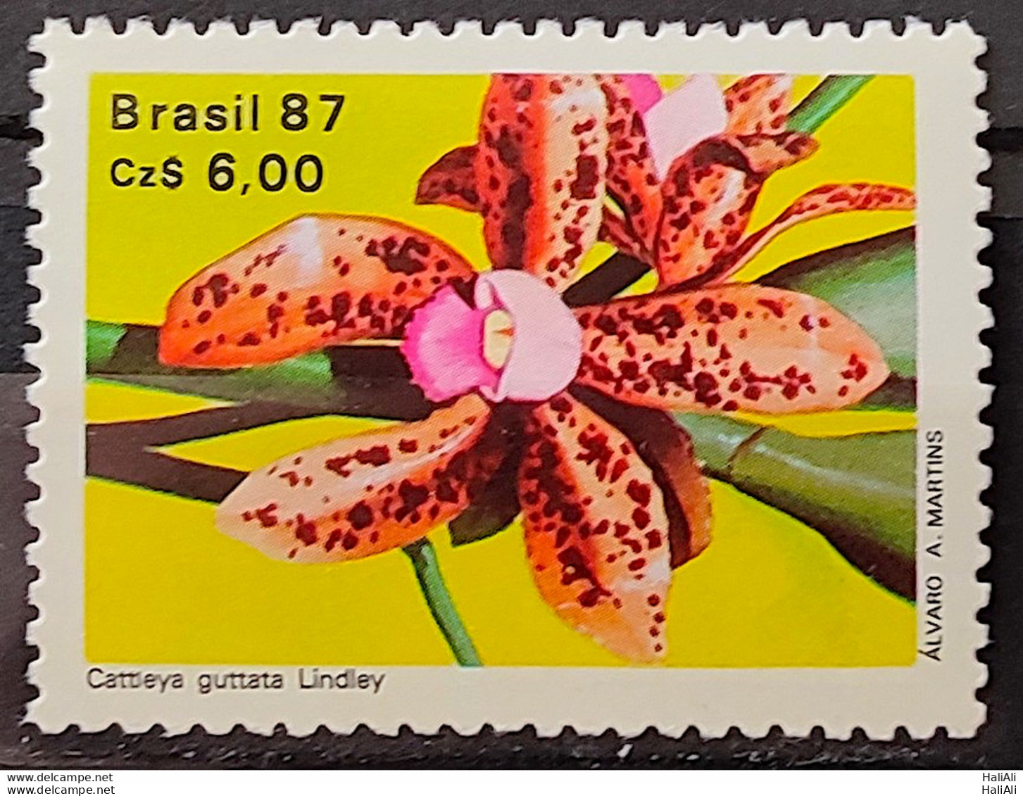 C 1572 Brazil Stamp 50 Years Brazilian Society Of Orchidists Flora Orchid 1987 - Neufs