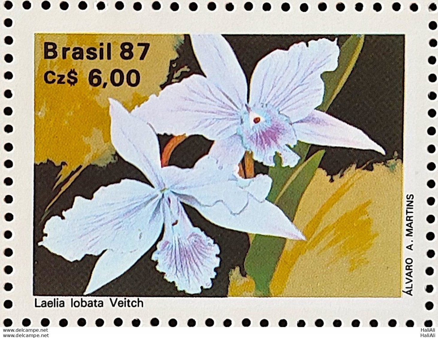 C 1573 Brazil Stamp 50 Years Brazilian Society For Orquidaphic Flora Orquidea 1987 - Ungebraucht