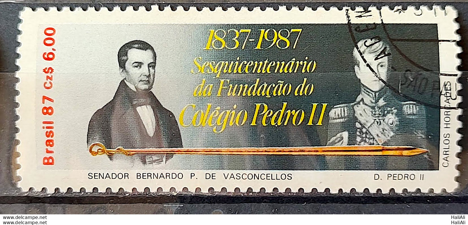 C 1571 Brazil Stamp 150 Years School Pedro II Education 1987 Circulated 3 - Gebraucht