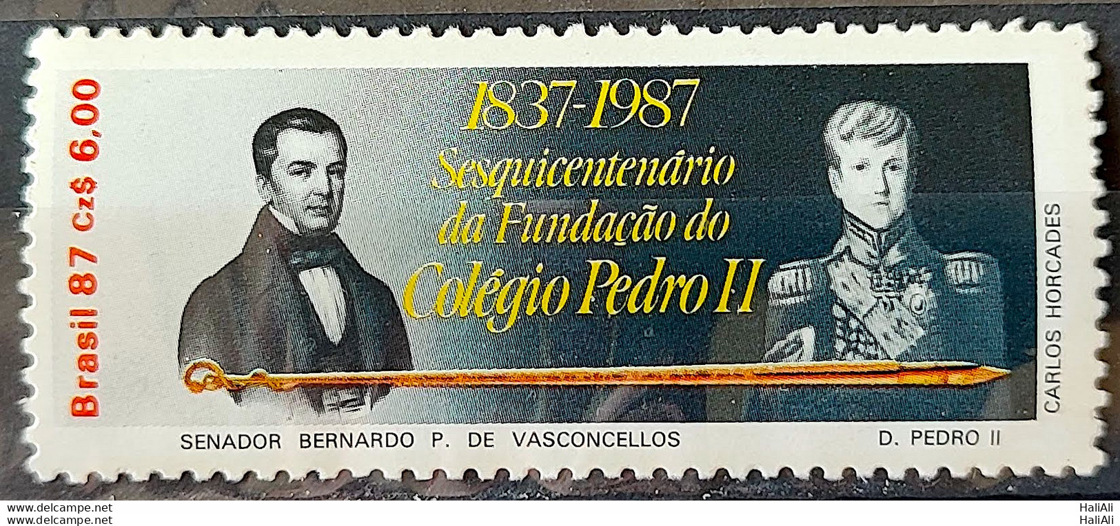 C 1571 Brazil Stamp 150 Years School Pedro II Education 1987 - Neufs