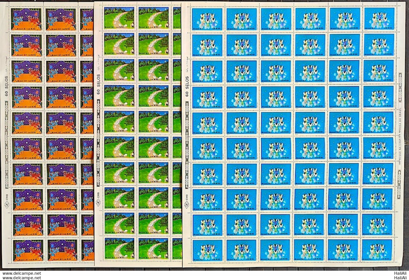 C 1568 Brazil Stamp Christmas Religion 1987 Sheet Complete Series - Nuovi