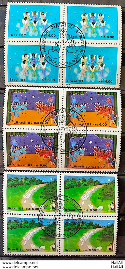 C 1568 Brazil Stamp Christmas Religion 1987 Block Of 4 CBC PE Complete Series - Neufs