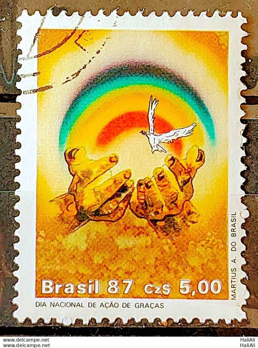 C 1567 Brazil Stamp Thanksgiving Day Religion 1987 Circulated 1 - Used Stamps