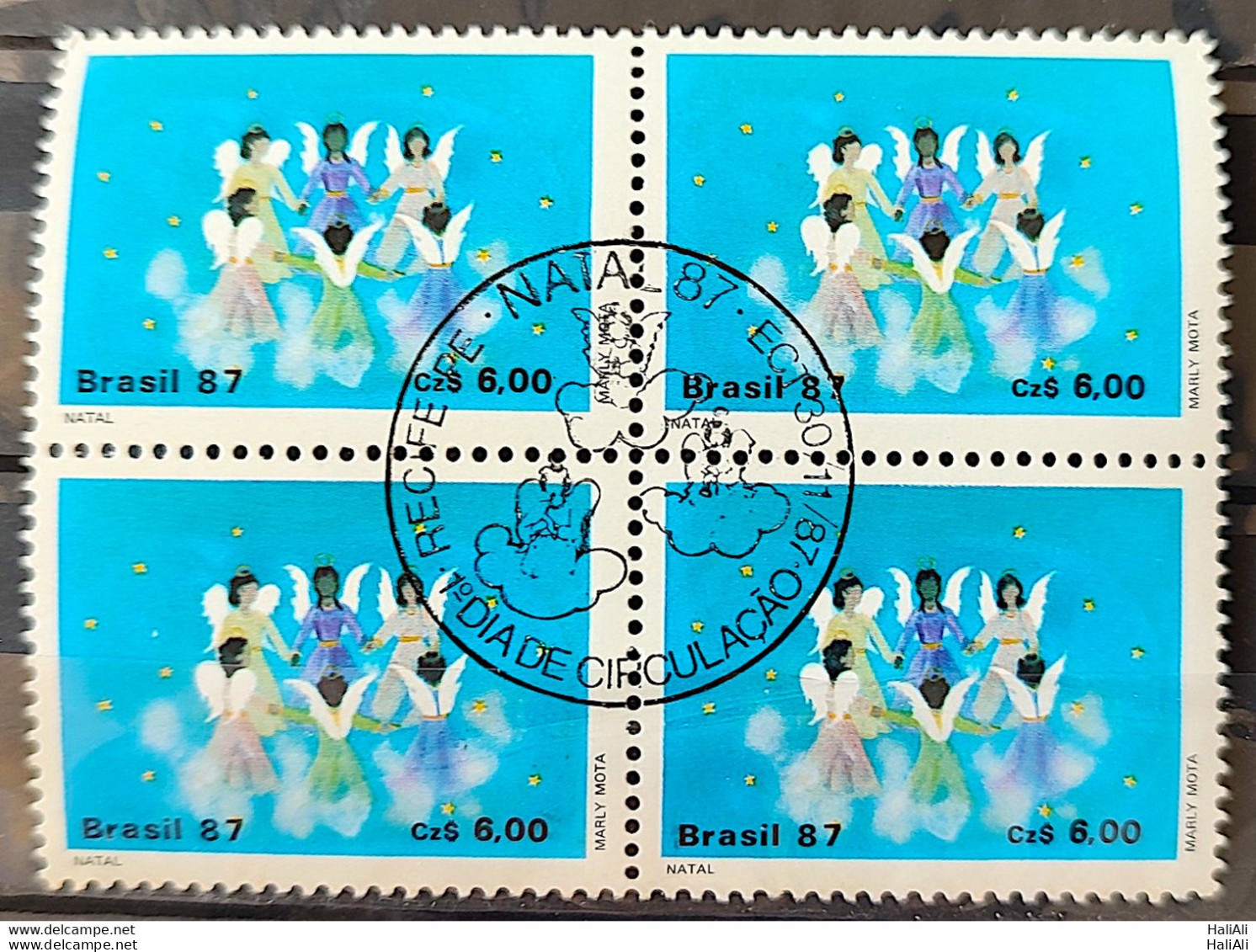 C 1568 Brazil Stamp Christmas Religion Announcement 1987 Block Of 4 CBC PE - Nuovi