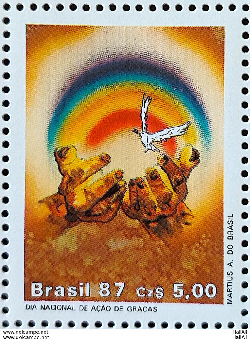 C 1567 Brazil Stamp Thanksgiving Day Religion 1987 2 - Nuovi