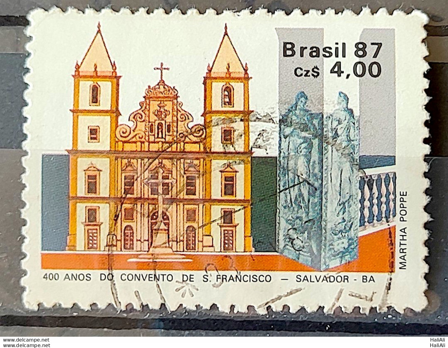 C 1563 Brazil Stamp 400 Years Convent Of Sao Francisco Salvador Bahia Religion Church 1987 Circulated 5 - Gebruikt