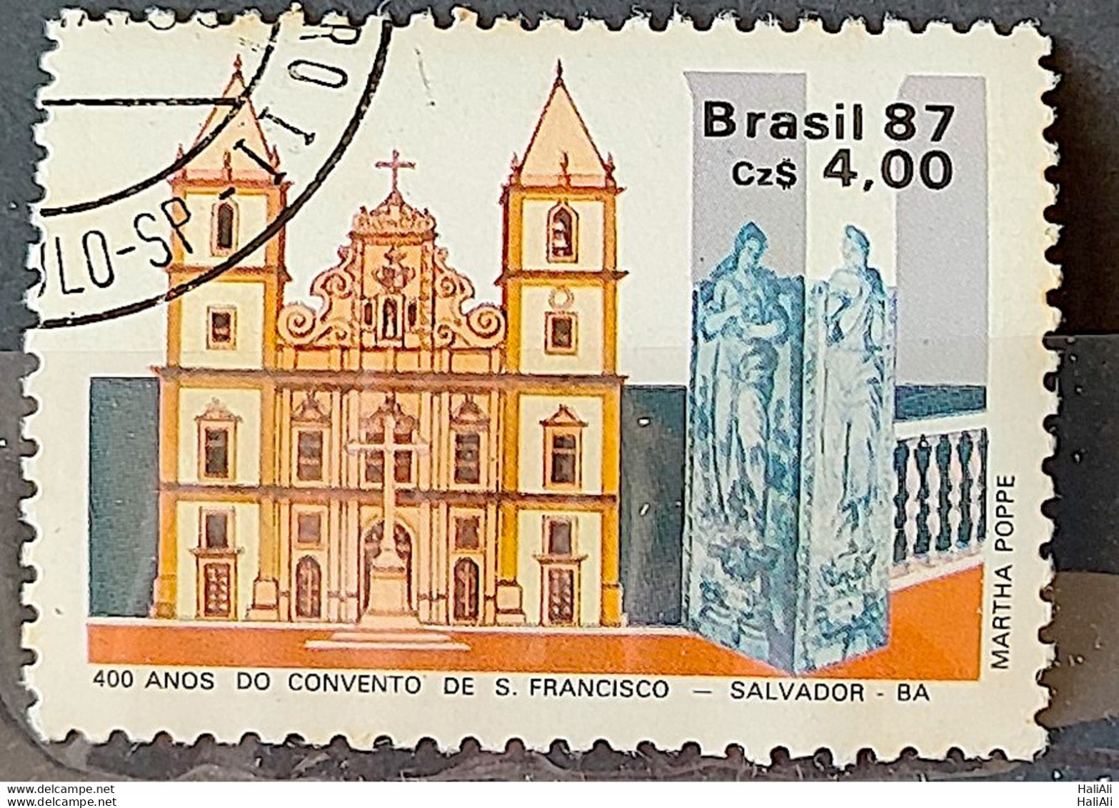 C 1563 Brazil Stamp 400 Years Convent Of Sao Francisco Salvador Bahia Religion Church 1987 Circulated 4 - Usati