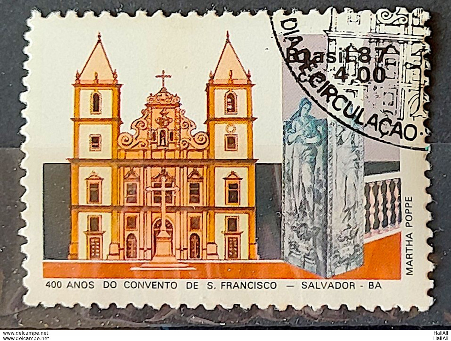 C 1563 Brazil Stamp 400 Years Convent Of Sao Francisco Salvador Bahia Religion Church 1987 Circulated 3 - Usati