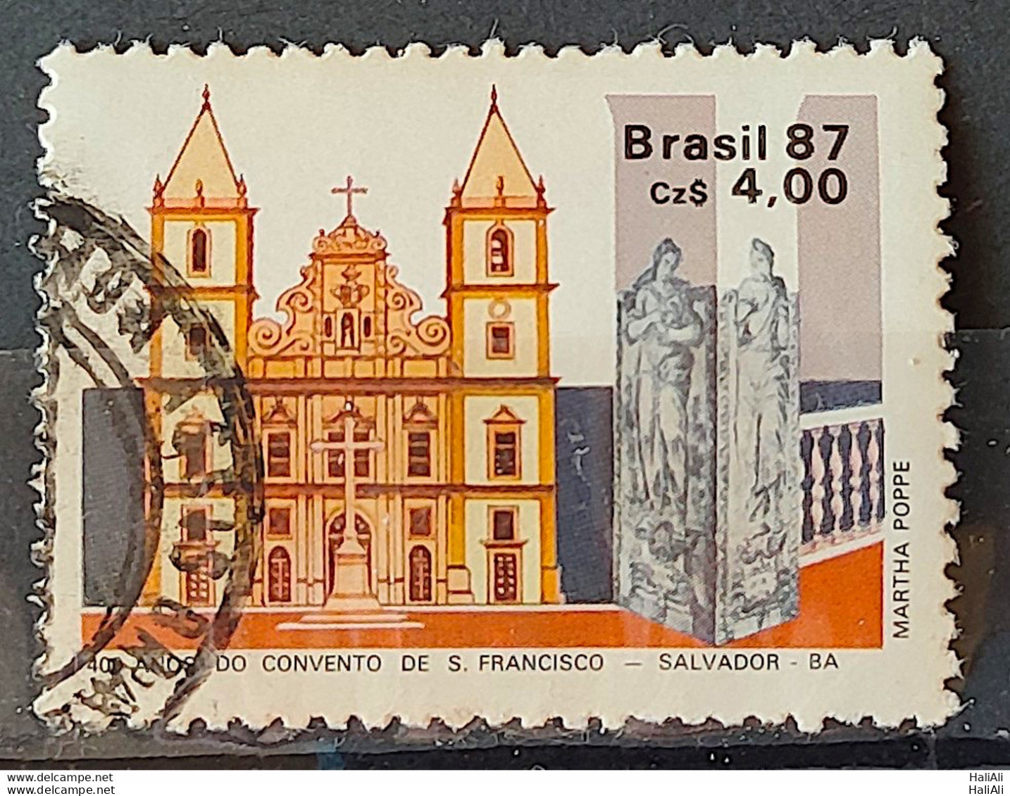 C 1563 Brazil Stamp 400 Years Convent Of Sao Francisco Salvador Bahia Religion Church 1987 Circulated 2 - Gebruikt