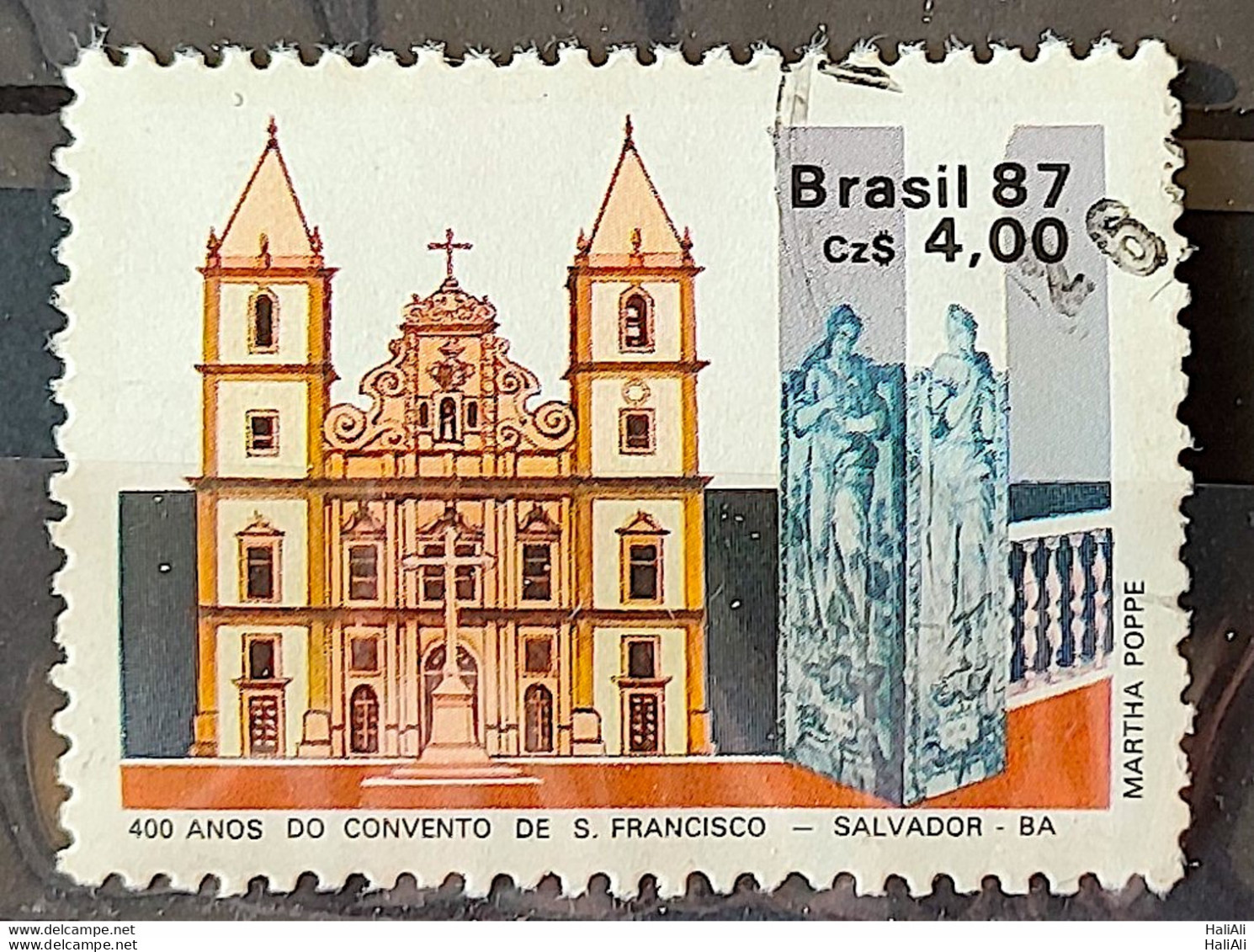 C 1563 Brazil Stamp 400 Years Convent Of Sao Francisco Salvador Bahia Religion Church 1987 Circulated 6 - Usati