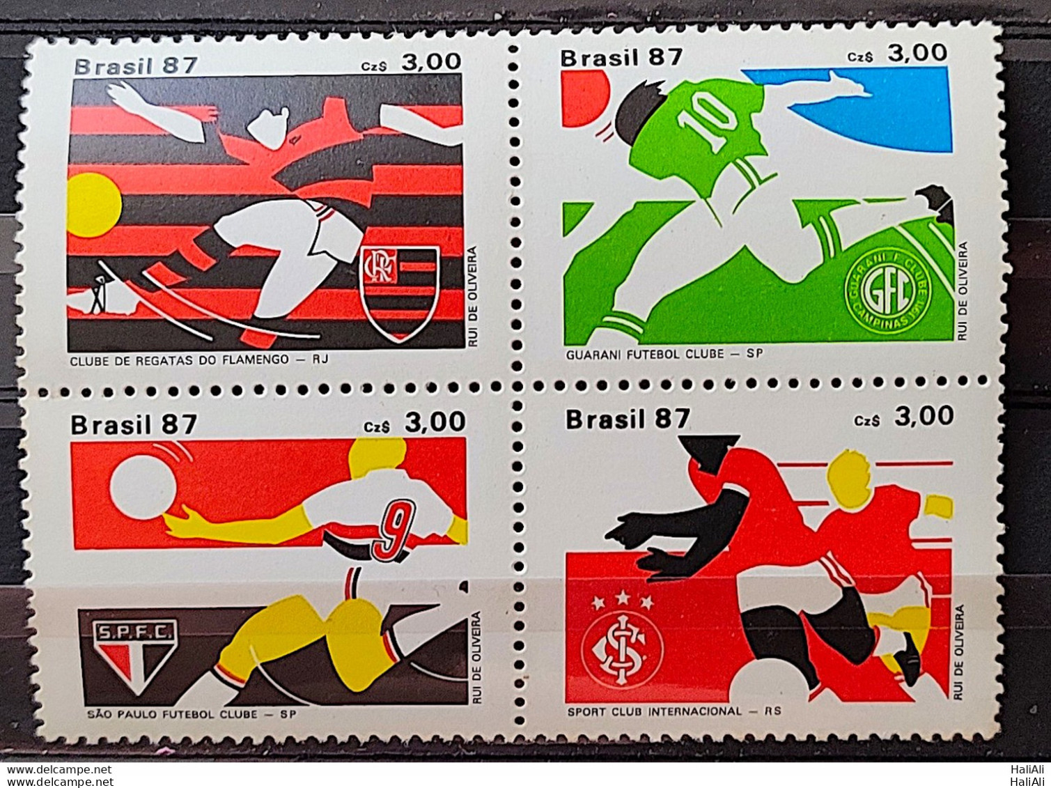 C 1562 Brazil Stamp Football Clubs Flamengo Guarani Sao Paulo Internacional 1987 Complete Series - Unused Stamps