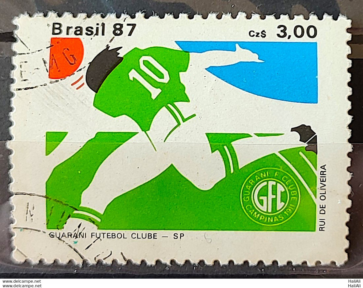 C 1561 Brazil Stamp Football Clubs Guarani 1987 Circulated 3 - Gebruikt