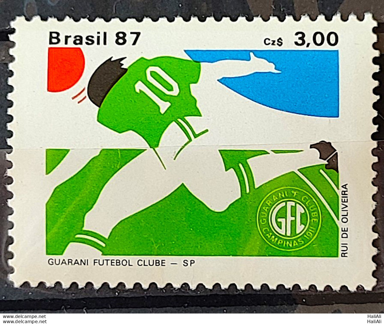 C 1561 Brazil Stamp Football Clubs Guarani 1987 - Unused Stamps