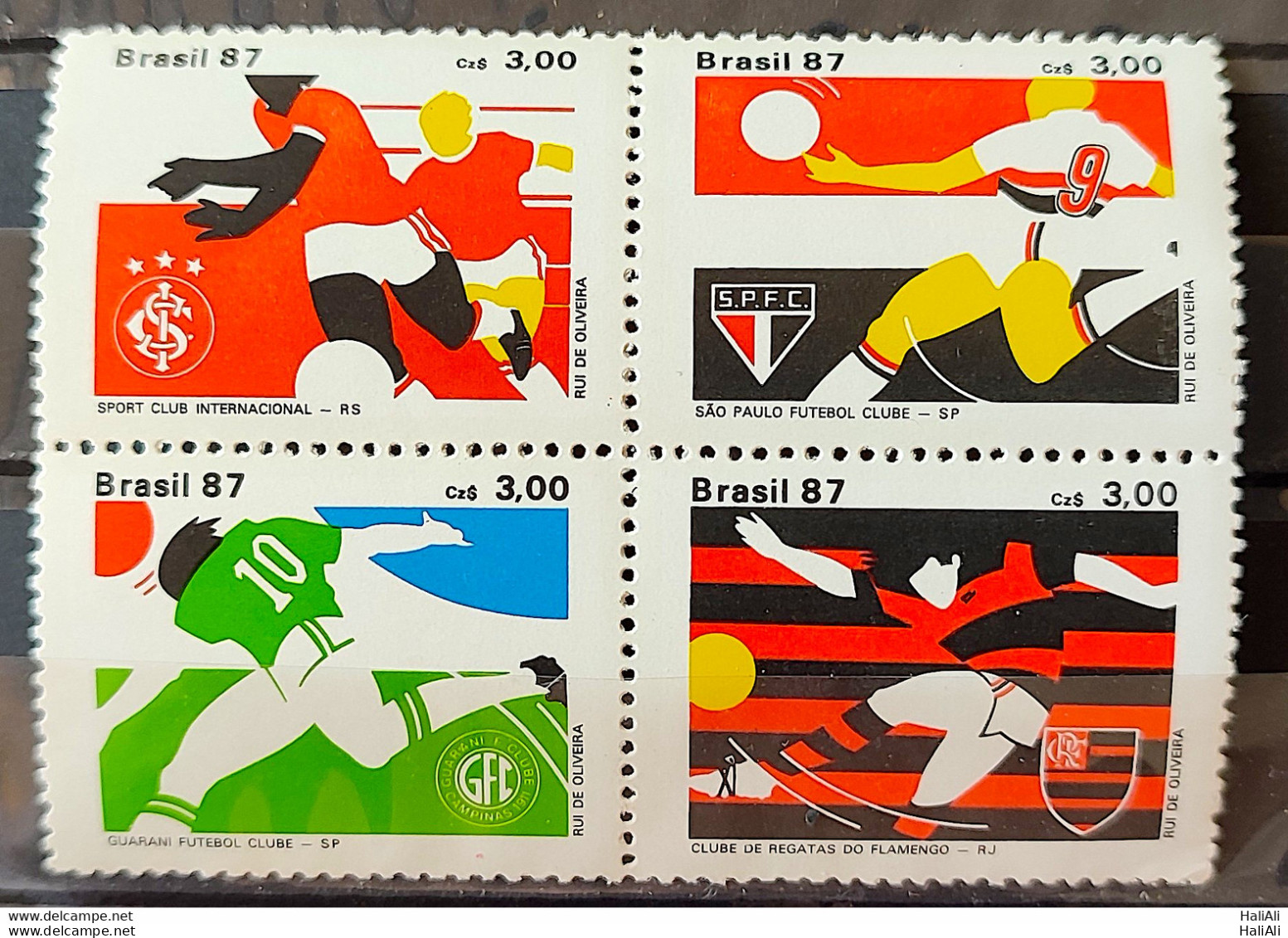 C 1559 Brazil Stamp International Football Clubs Sao Paulo Guarani Flamengo 1987 Complete Series - Unused Stamps