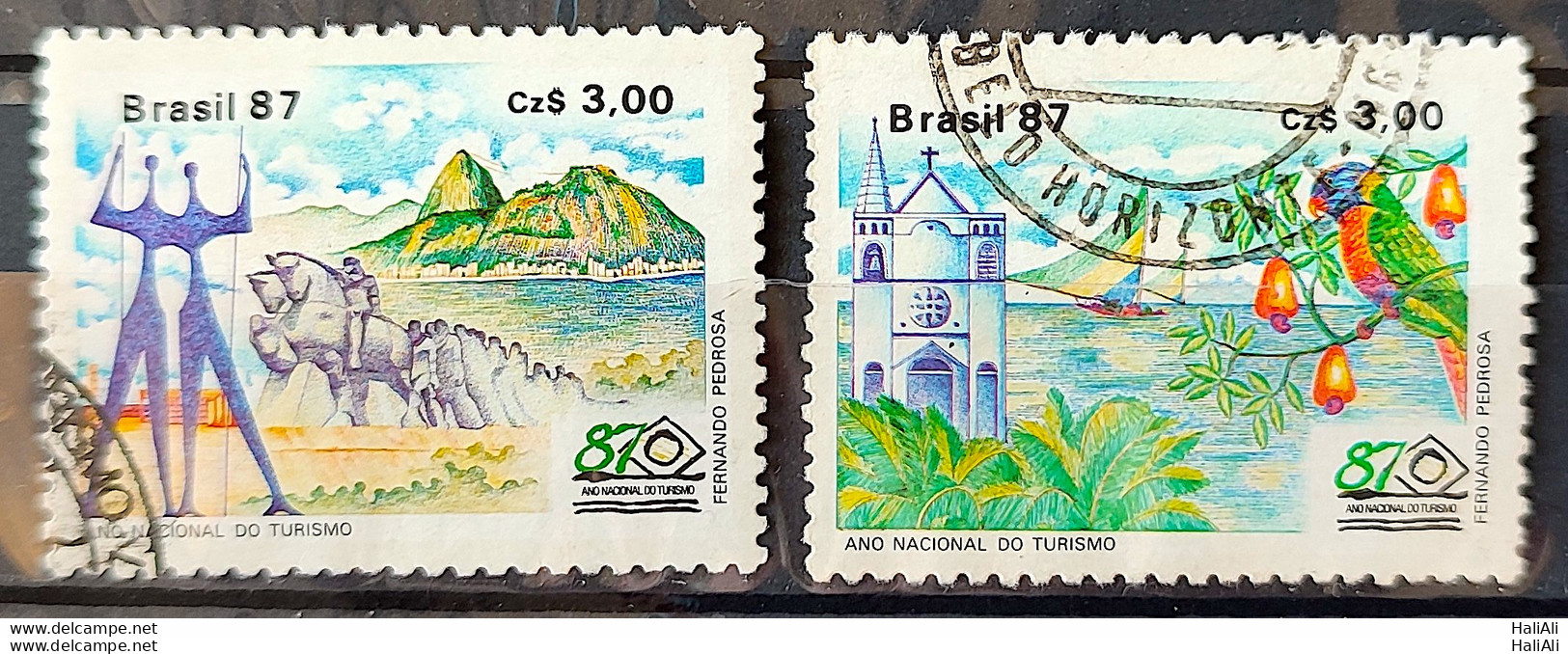 C 1556 Brazil Stamp Tourism Brasilia Rio De Janeiro Bahia Ceara 1987 Complete Series Circulated 3 - Used Stamps