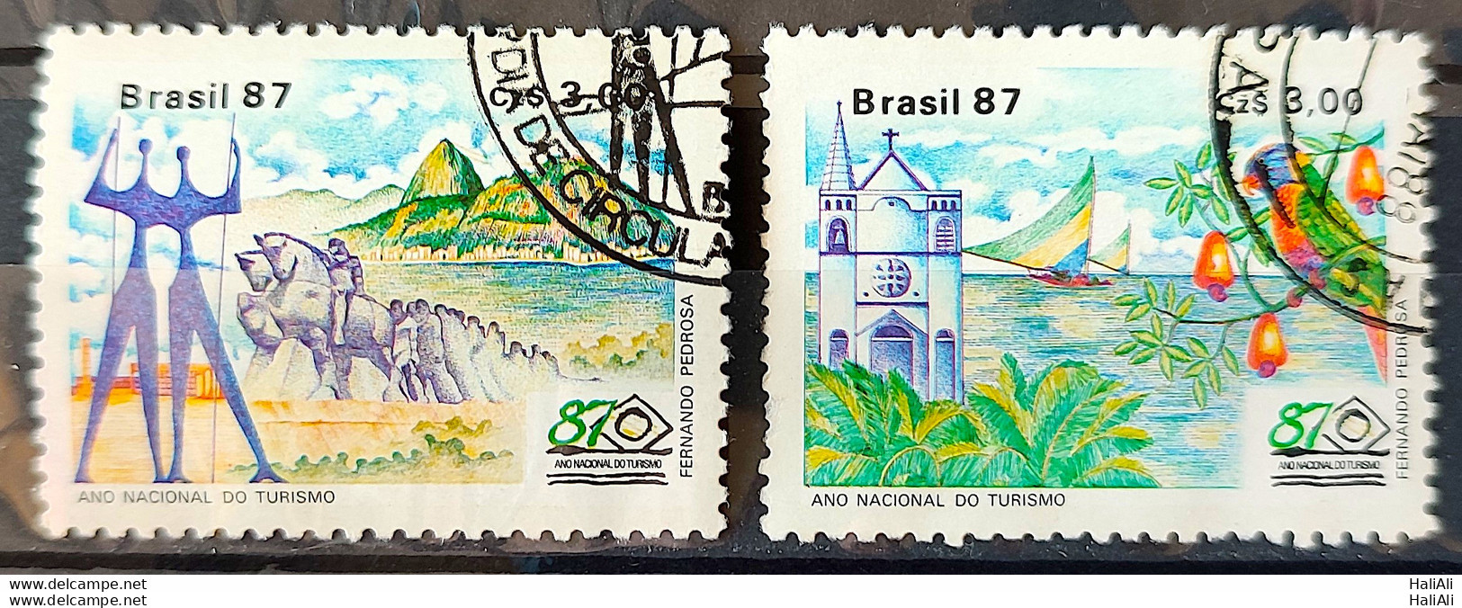 C 1556 Brazil Stamp Tourism Brasilia Rio De Janeiro Bahia Ceara 1987 Complete Series Circulated 1 - Used Stamps