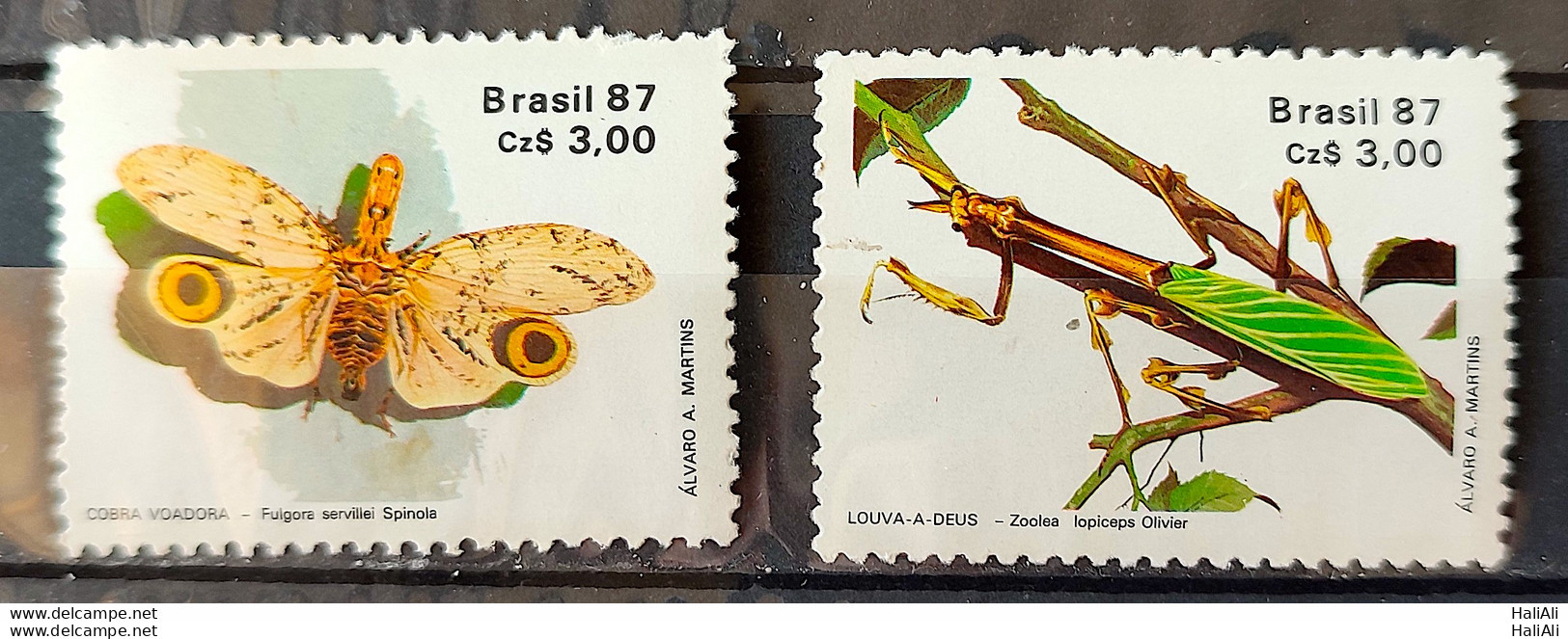 C 1554 Brazil Stamp 50 Years Brazilian Entomology Society Praise God Butterfly 1987 Complete Series - Unused Stamps