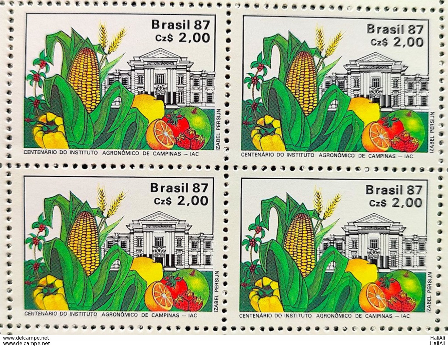 C 1553 Brazil Stamp 100 Years Agronomic Institute Of Campinas Education Corn 1987 Block Of 4 - Ongebruikt