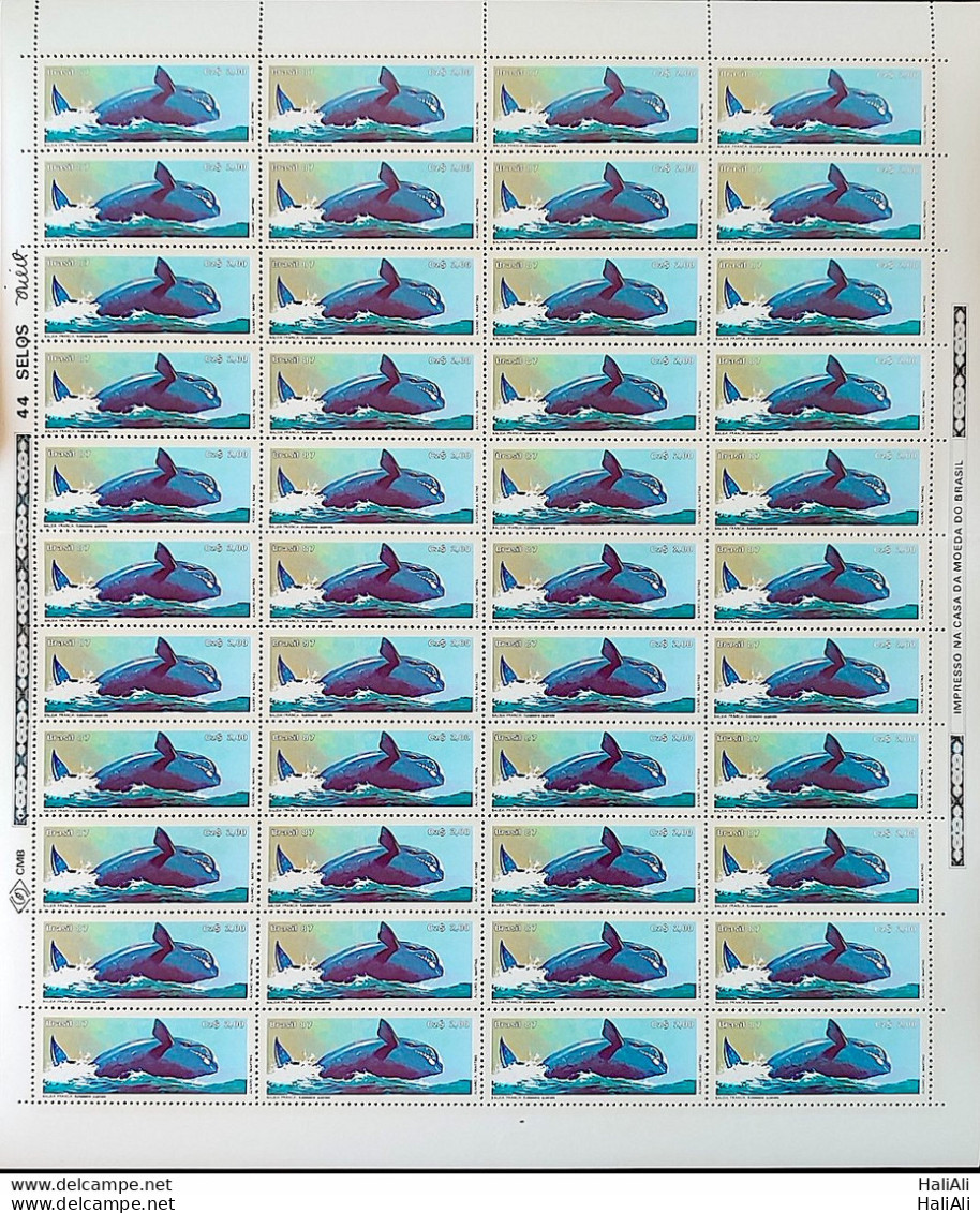 C 1550 Brazil Stamp Brazilian Fauna Whale Frank 1987 Sheet - Neufs