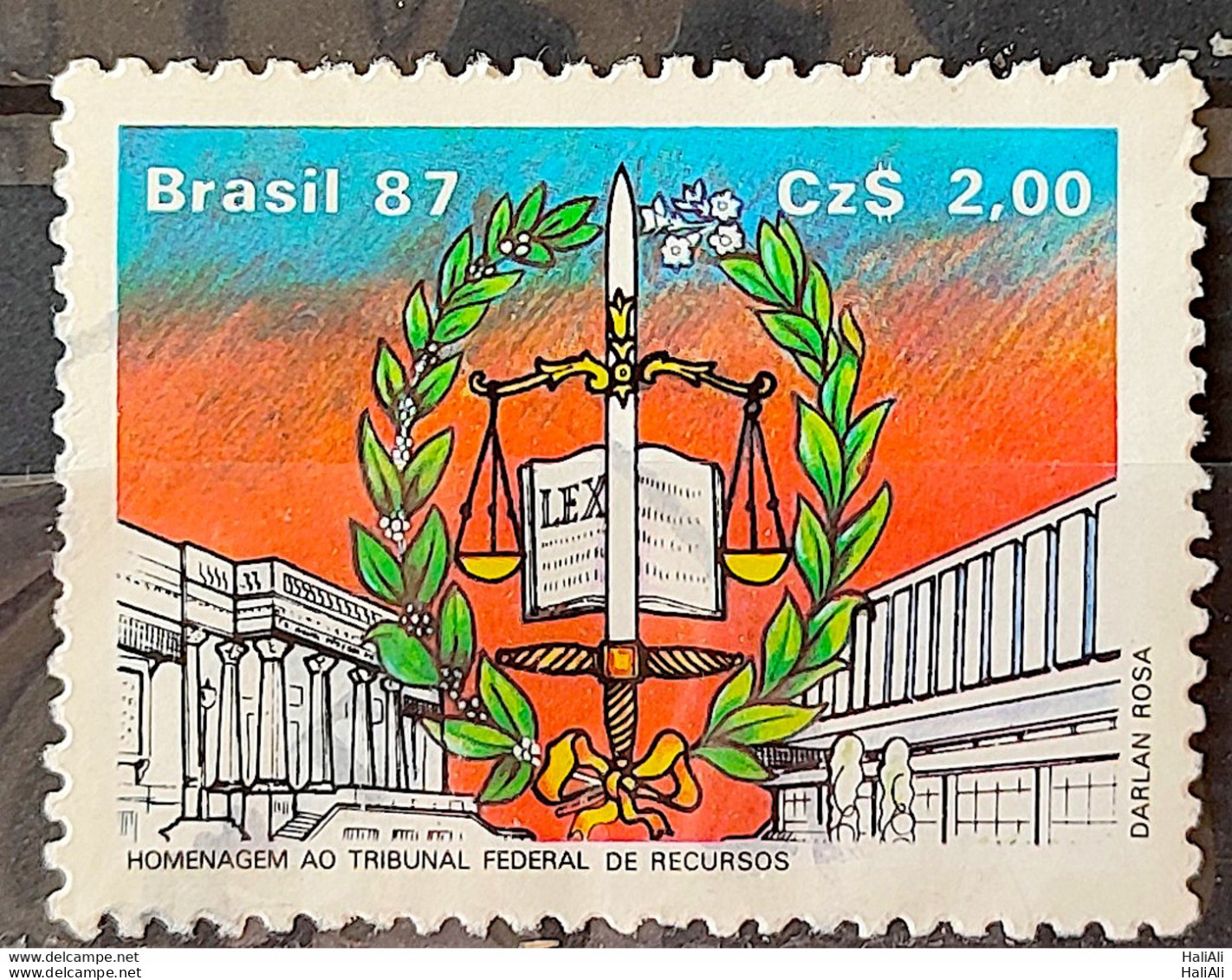 C 1551 Brazil Stamp Federal Resource Court Law Justice 1987 Circulated 2 - Usados