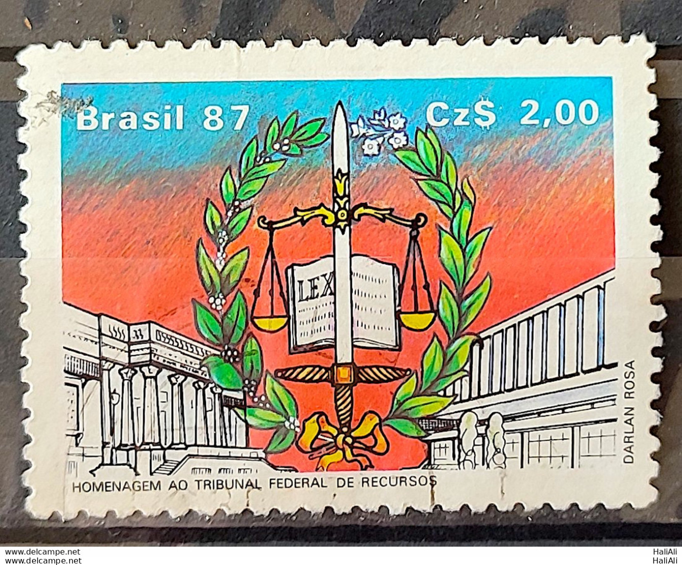 C 1551 Brazil Stamp Federal Resource Court Law Justice 1987 Circulated 3 - Usati